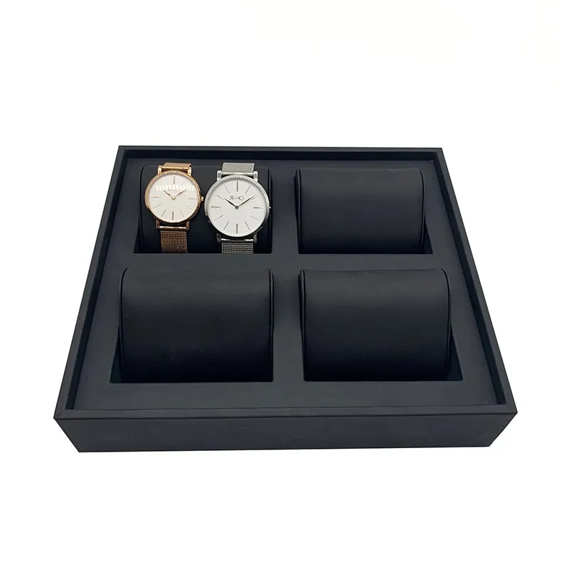 Luxury Decorative Wholesale 8 Grid Pillow Cushion Stackable Leather Watch Display Tray