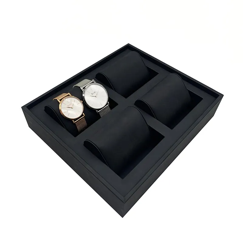 Luxury Decorative Wholesale 8 Grid Pillow Cushion Stackable Leather Watch Display Tray