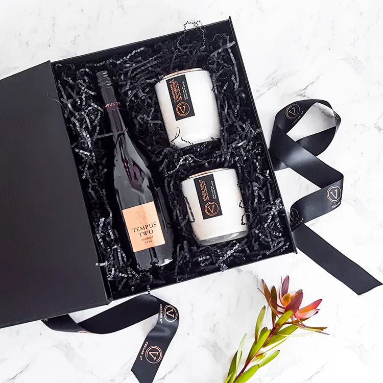 Luxury Design Champagne Bottle Wine Boxes Rigid Cardboard Paper Champagne Flute Gift Box Packaging