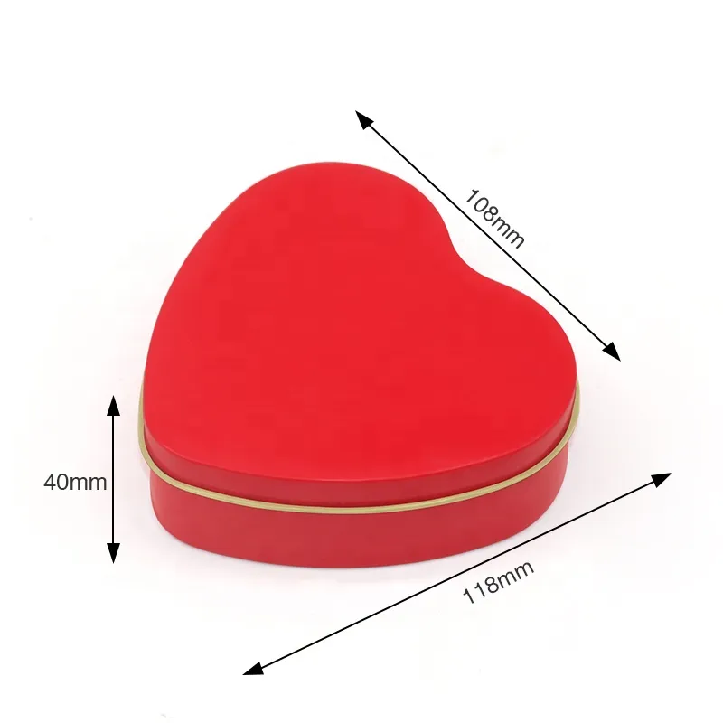 Luxury Design Heart Shape Food Tin Containers Biscuit Cookie Storage Cake Tin Box Metal Tinplate Cases