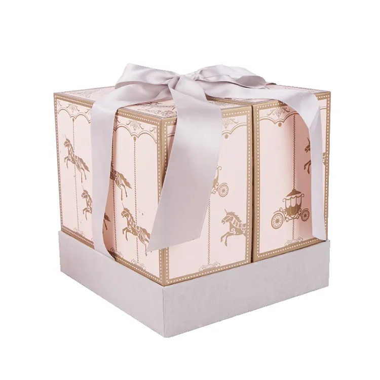 Luxury Double Creative Opening Paper Packaging Gift Box Two Door Gift Wedding Box