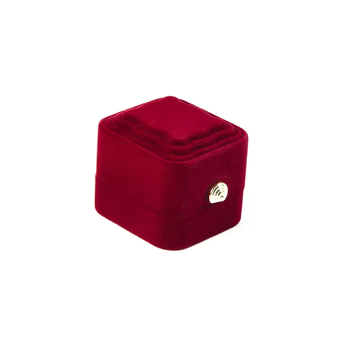 Luxury elegant Red ring Gift Boxes Velvet Jewelry Case Storage