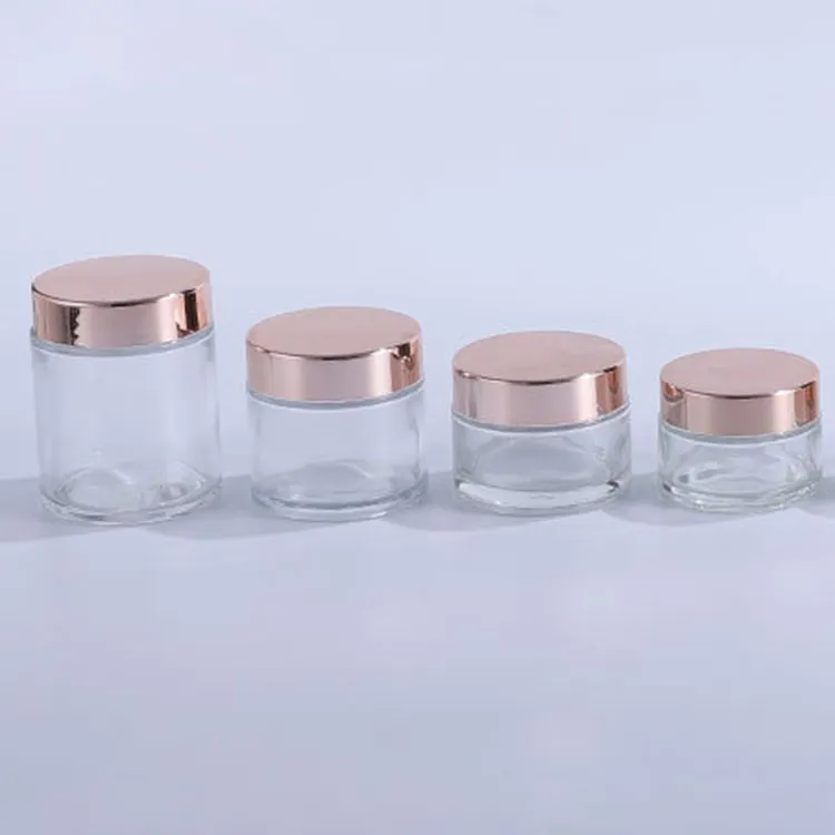 luxury face cream bottle frosted glass cosmetic jar 50ml 100ml skincare glass packaging bottle with aluminum cap