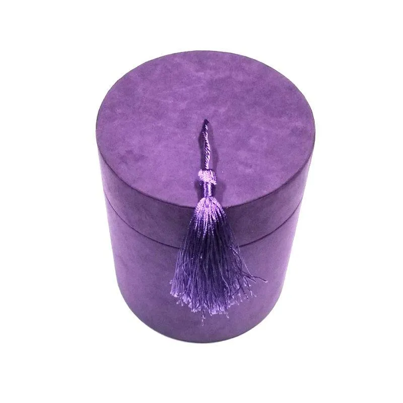 Luxury Handmade Customize Jewellery Packaging Box Large Round Suede Jewelry Box Velvet Storage Box for Jewelri