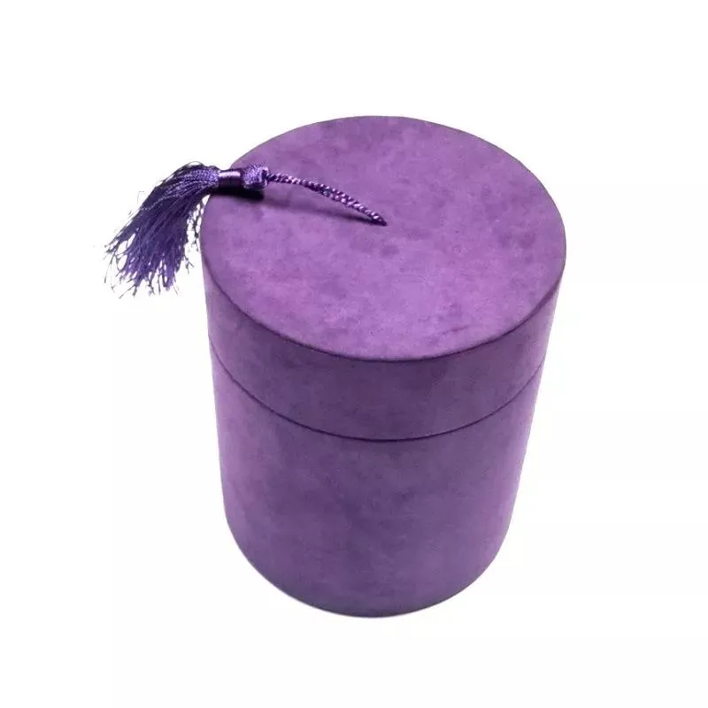 Luxury Handmade Customize Jewellery Packaging Box Large Round Suede Jewelry Box Velvet Storage Box for Jewelri