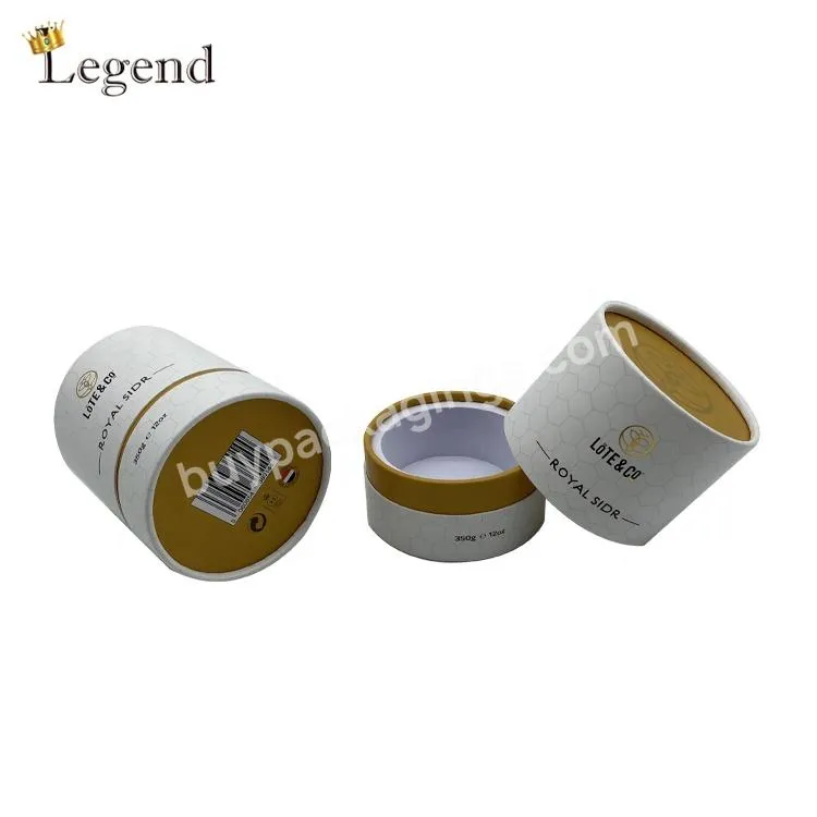 Luxury New Design Jar Glass Cylinder Cardboard Round Boxes Paper Tube Custom Honey Packaging Box