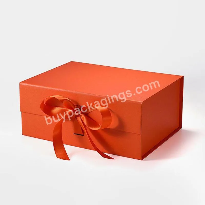 Luxury Recycled Unique Magnetic Closures Ribbon Printing Logo Package Box Folding Packaging Paper Gifts Boxes