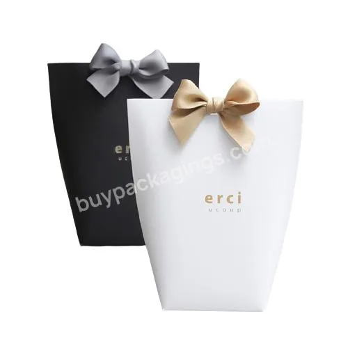 Luxury Ribbon Paper Gift Bags Custom Printed Logo With Handle Packaging Bag Sacola De Papel