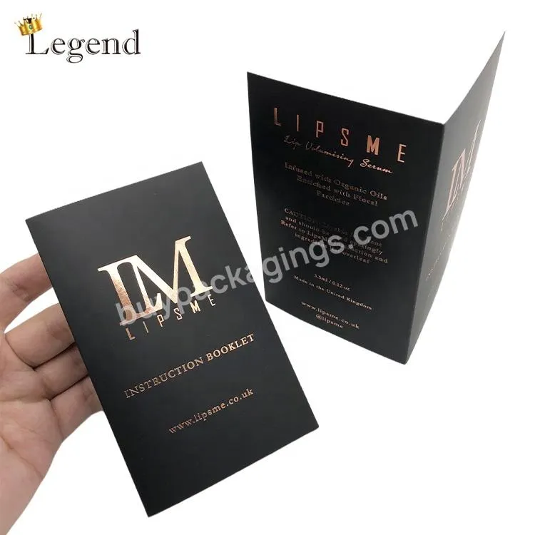 Luxury Thank You Card Cheap Price High Quality Custom CMYK Printing Black Color Gold Foil Logo Small Booklet