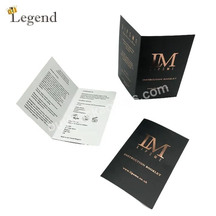 Luxury Thank You Card Cheap Price High Quality Custom CMYK Printing Black Color Gold Foil Logo Small Booklet