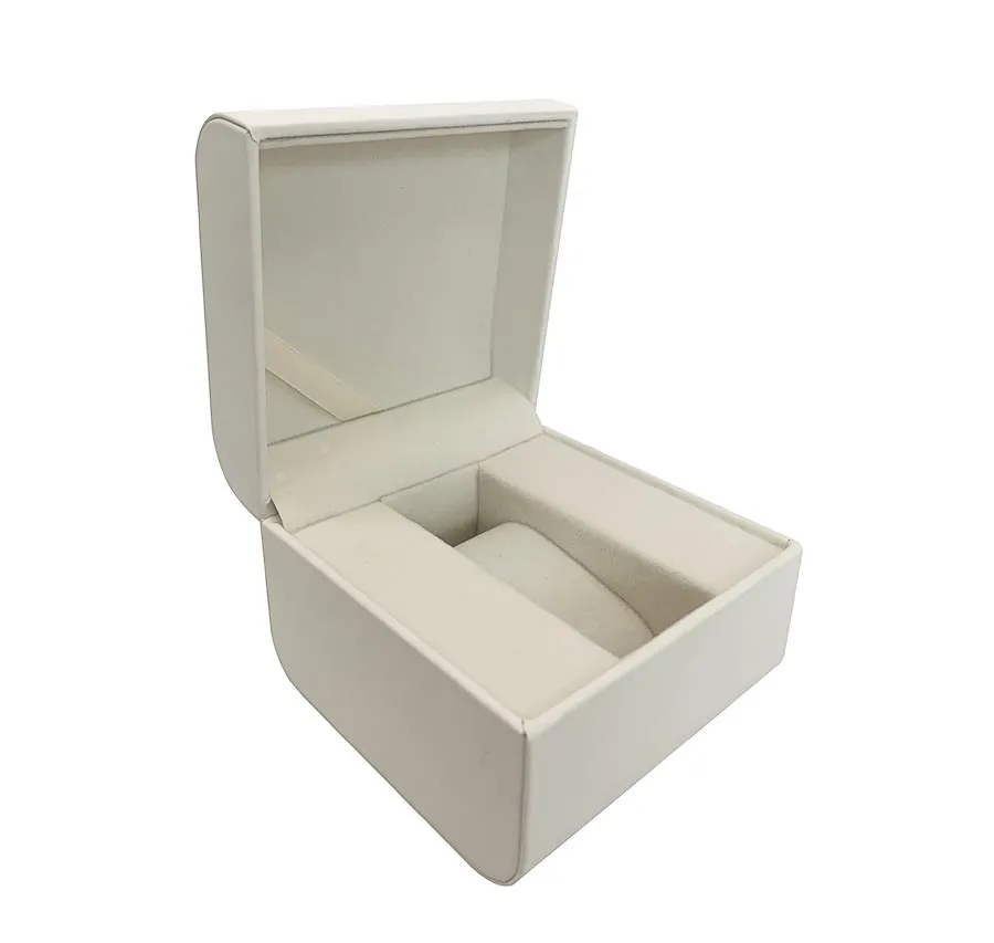 Luxury White PU Leather Watch Box Custom Logo