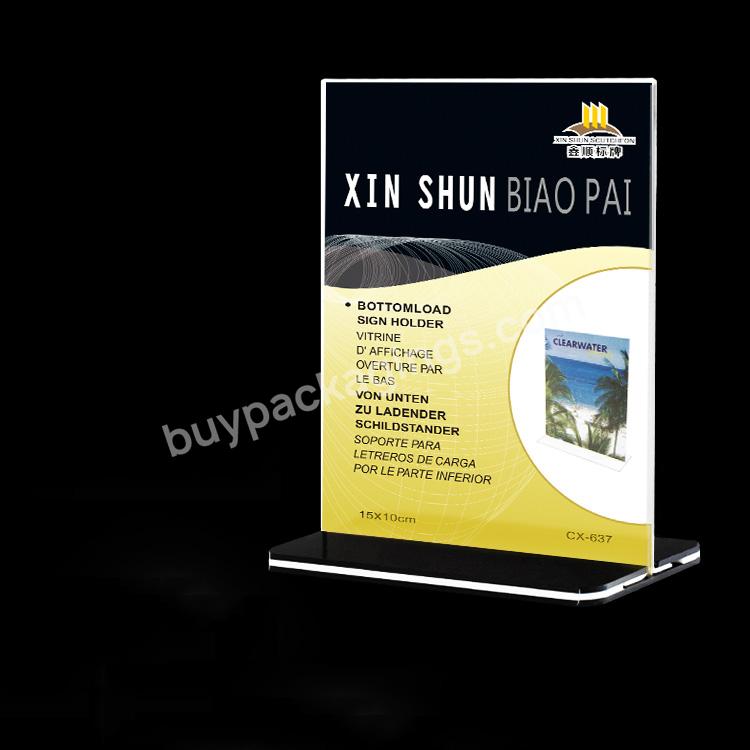 Magnetic Photo Frame Acrylic/plastic/plexiglass Material Acrylic A4 Menu Stand - Buy Acrylic Menu Holder For Sign Display/leaflet Flyer Stands/a4 A5,A6 Clear Vertical Acrylic Menu Display Stand With Black Base,Custom T Shape A4 A5 A6 Sizes Magnetic A