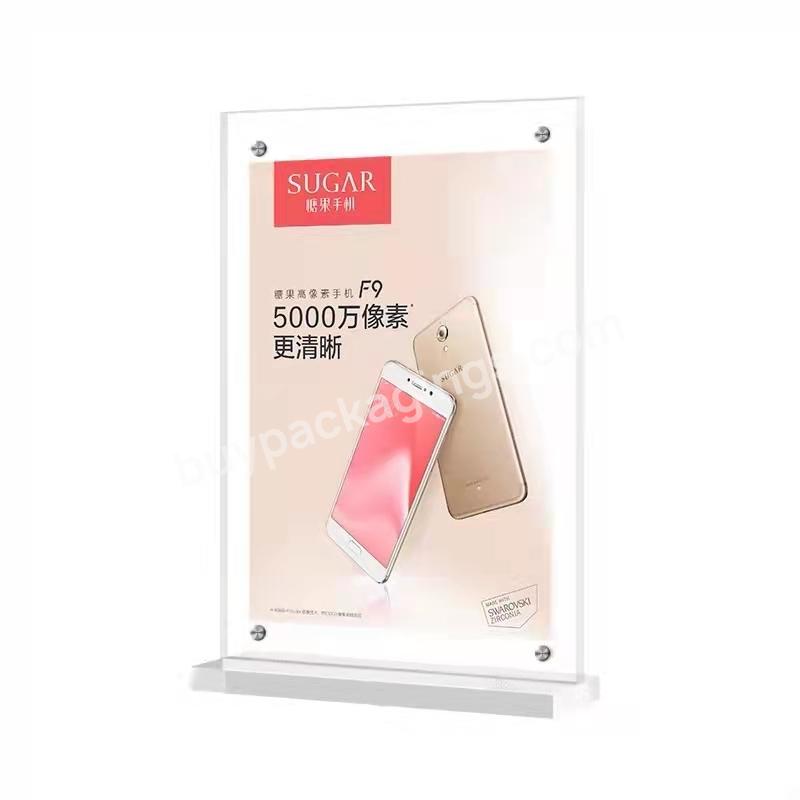 Manufacture Acrylic Table Stand Menu Holder T Shape Sign Holder Manufacturer