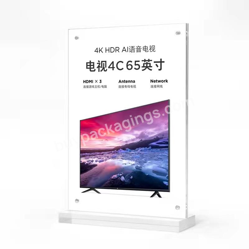 Manufacture Acrylic Table Stand Menu Holder T Shape Sign Holder Manufacturer