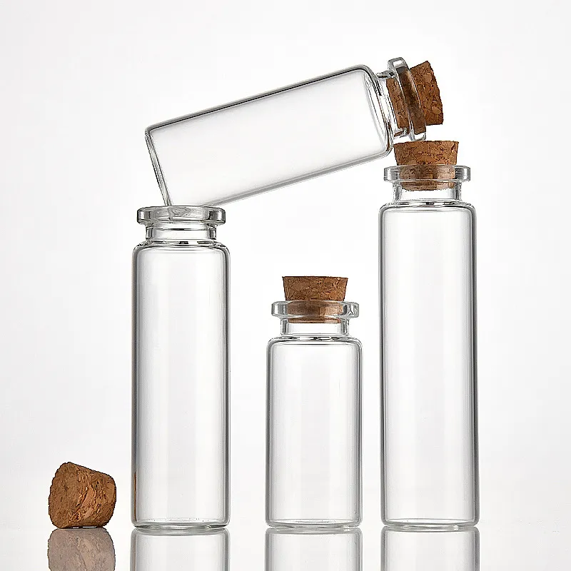 Manufacture Supplier  22mm Diameter Tube Wooden Stopper Transparent High Quality Material Glass bottle