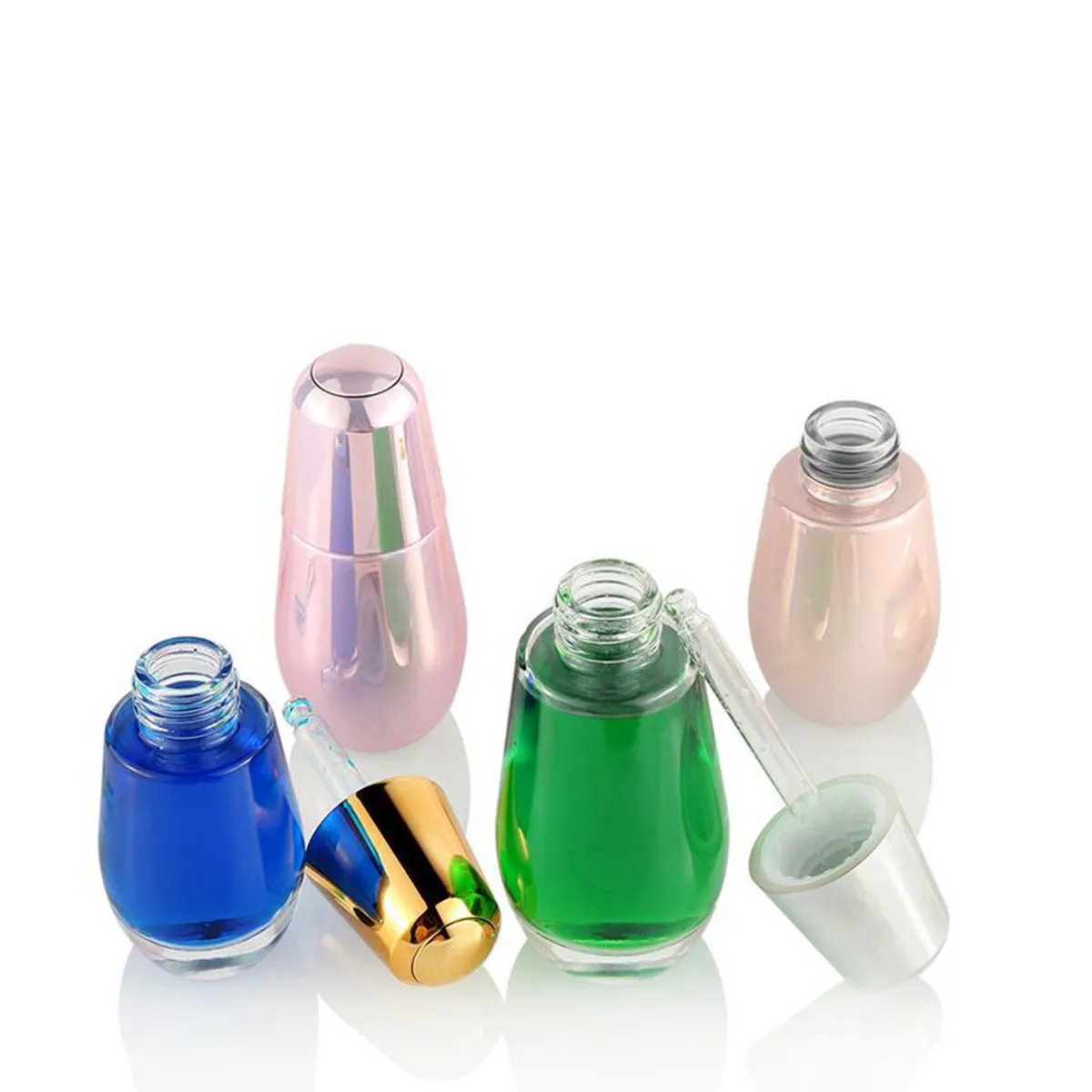 Manufacture Supplier 50ML Cosmetics Packaging 30ml Pressed Oval Shape Essence Oil Dropper Glass Material Round Bottle