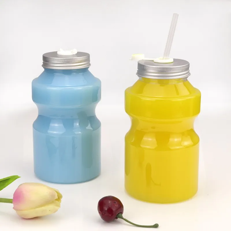 Manufacture Supplier PET Portable Take-away Milk Tea Transparent Texture 500ml Beverage Plastic Bottle