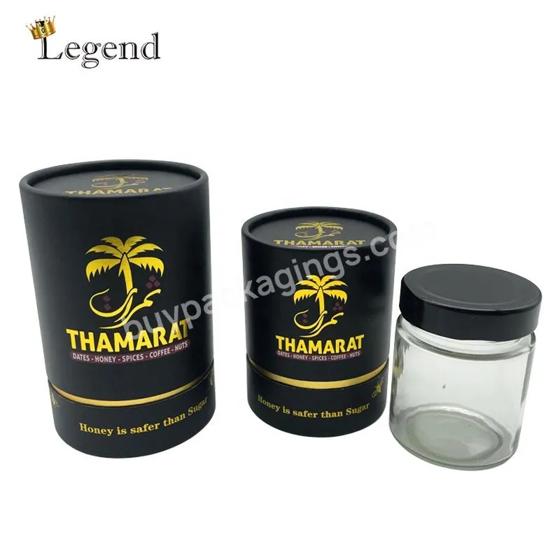 Manufacturer Cheap Price Custom Paperboard Packaging Honey Box Cylinder Gift Tube Box for Honey Jar Bottle with Logo printing