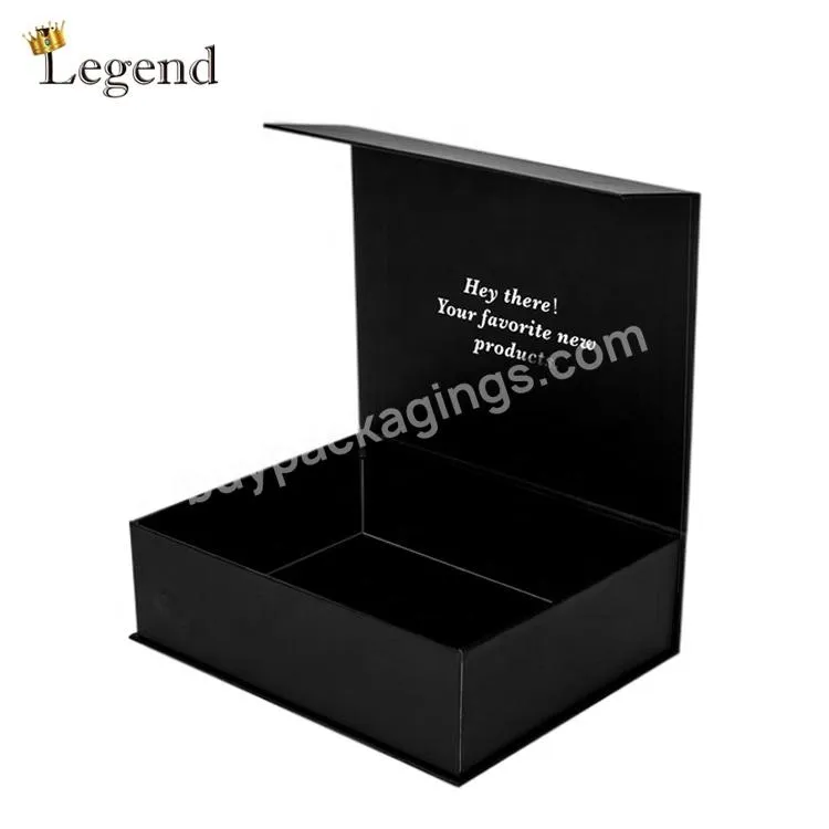 Manufacturer Custom Logo Printing Silver Foil Black Soft Touch Paper Material Blank Empty Luxury Gift Box