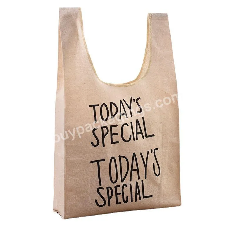 Manufacturer Simple Printing Blank White Custom Vest Strong And Light Fashion Shopping Cotton Canvas Bag