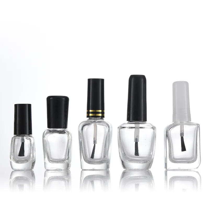 Manufacturer Supplier Empty Bottle With Brush Multiple Size High Quality Glass Material  Nail Polish Bottle