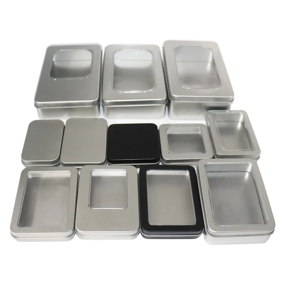 Manufacturer wholesale spot rectangular recyclable manicure set  storage  tin box OEM & ODM