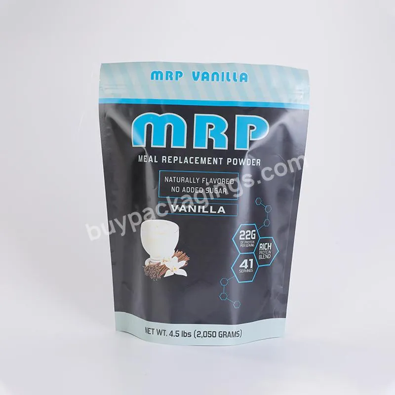 Matt Designer Seal Doypack Aluminium Foil Recyclable Pe Stand Up Pouch Whey Protein Childproof Mylar Bags