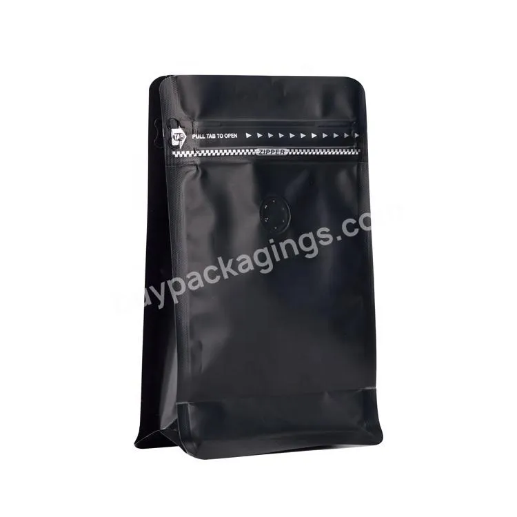 Matt Finish Black Roasted Coffee Bag Pouches Packaging Costa Rica Coffee Bag With Valve