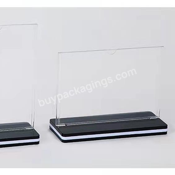 Menu Display Stand T-base Tabletop Clear Acrylic Sign Holder