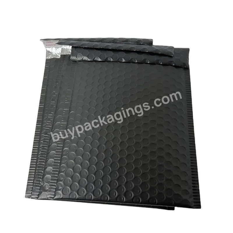 Metallic Bubble Envelope Bags Customized Printed Matte Black Metallic Foil Wrap Padded Packaging Bubble Mailer