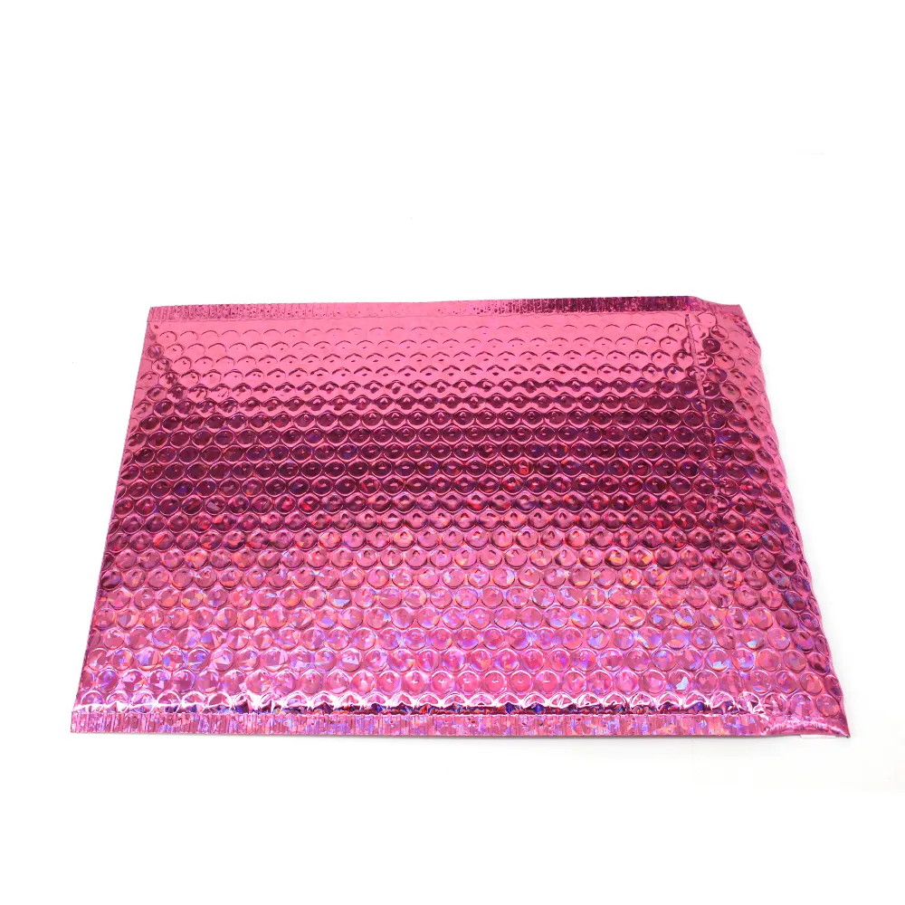 Metallic Foil Rose Gold Custom Logo Padded Bubble Envelopes Mailing Bags Poly Bubble Mailer