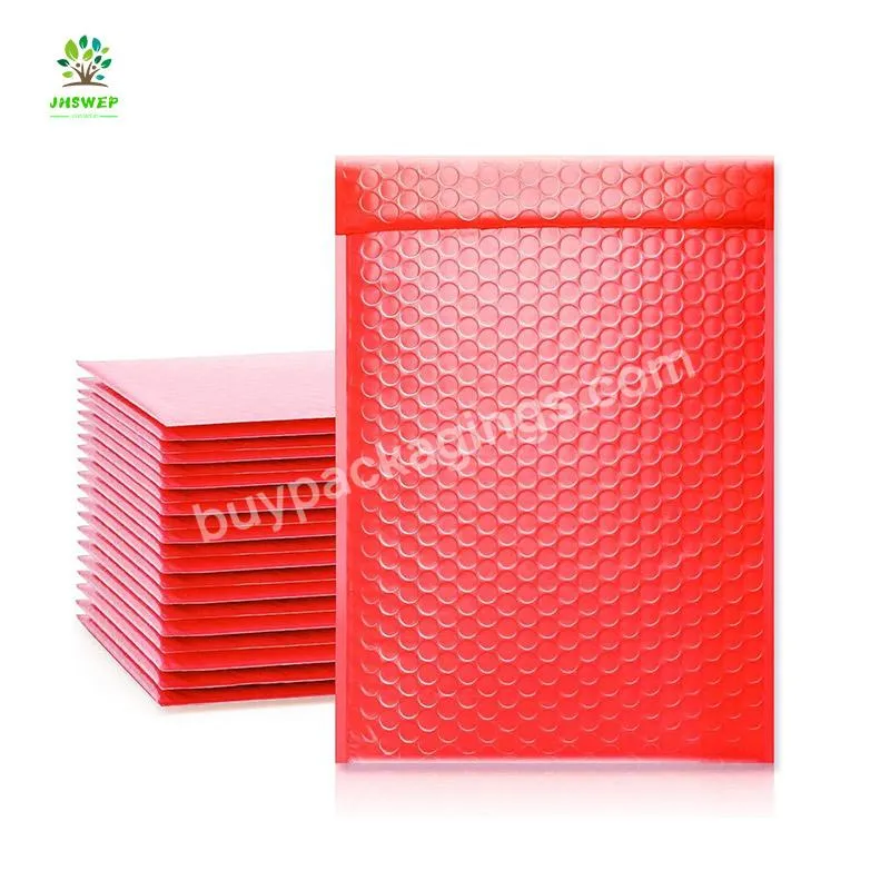 Metallic Matte Red Bubble Mailers Mailing Padded Envelopes 6x10 Inch- Self-seal Closure Bubble Shipping Bag