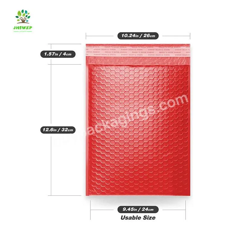 Metallic Matte Red Bubble Mailers Mailing Padded Envelopes 6x10 Inch- Self-seal Closure Bubble Shipping Bag