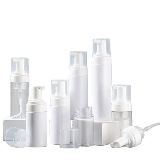 Mousse Cosmetic Face  Leather Cleaning Foam  100ml 120ml 150ml White Body PP Material  Plastic Bottle