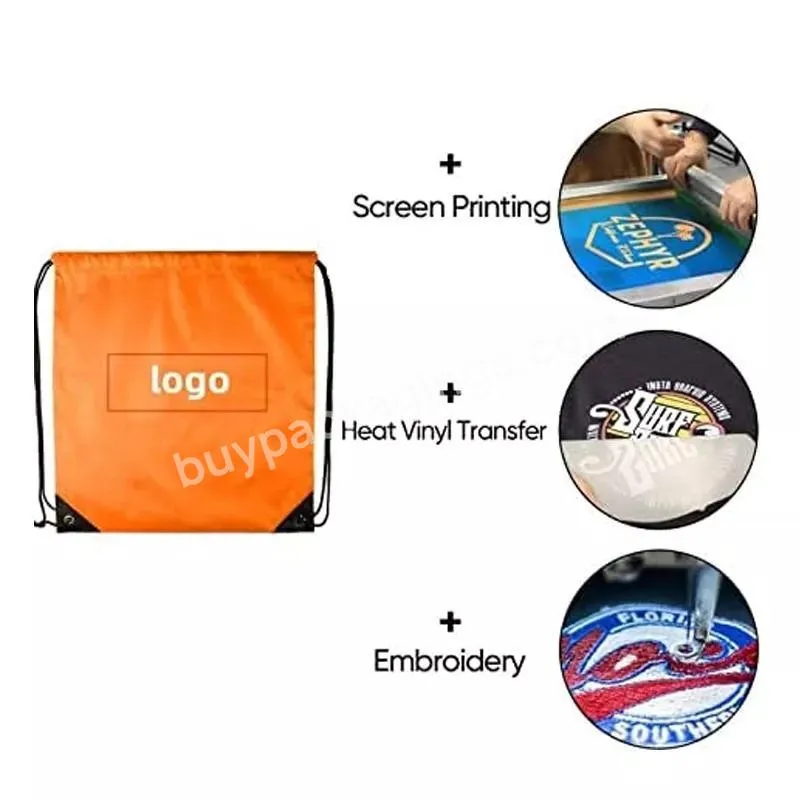 Multi Color Advertising 210d Portable Recycle Plain Polyester Drawstring Backpack Bag