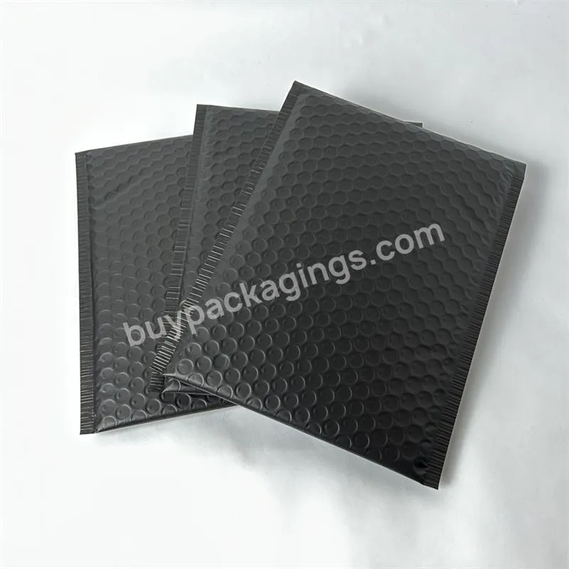 Multi Use Large Poly Plastic Padded Courier Delivery Matte Black Bubble Mailer Bags 18x23 Size