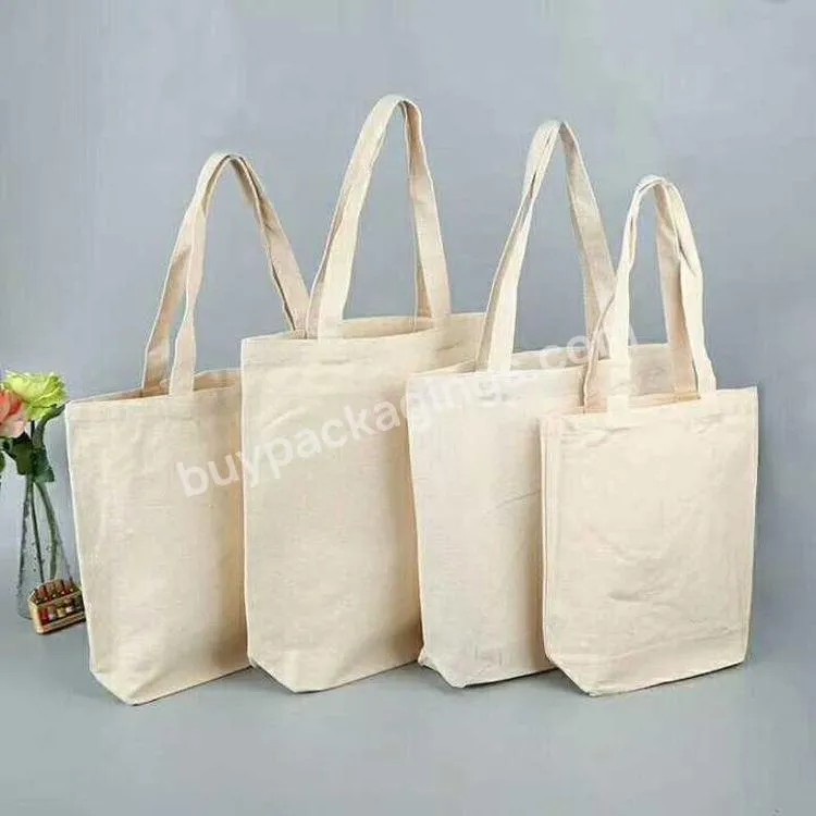 Natural Blank Custom Logo Printed Eco-friendly Cotton Canvas Tote Bags