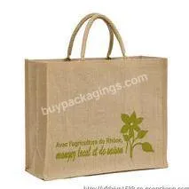 Natural Burlap Reusable Grocery Shopping Hanging File Wholesale Packing Tote Jute Bag