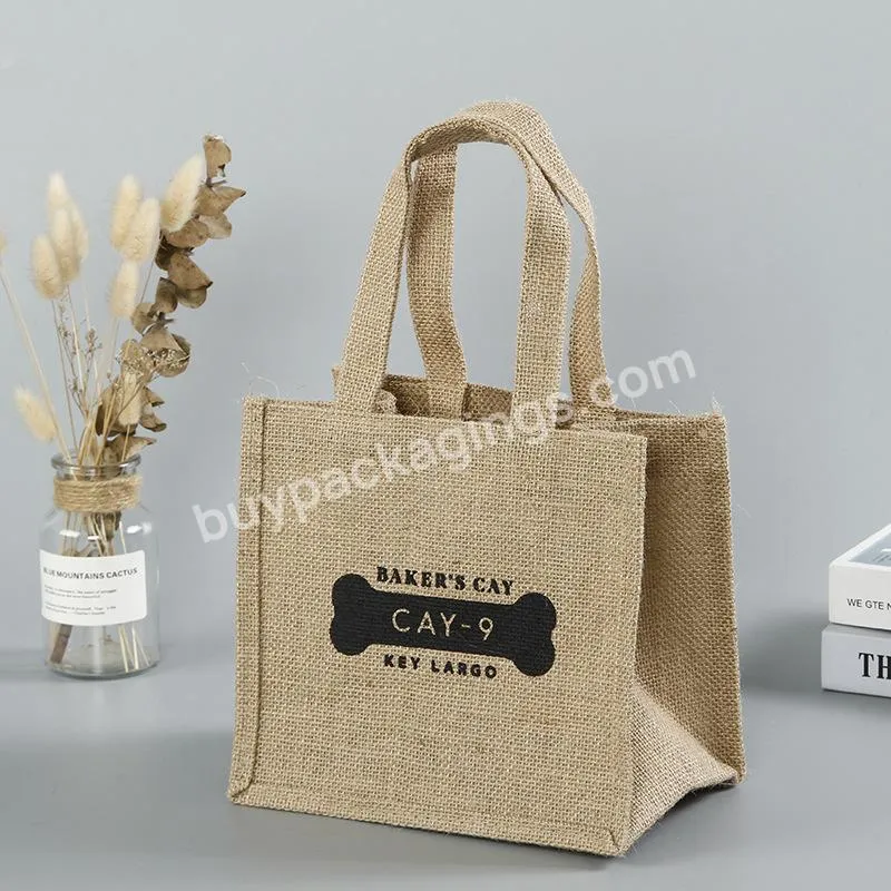 New Arrivals Reusable Eco-friendly Portable Handbags Cheap Natural Recycle Foldable Carrier Jute Handbags Jute Shopping Bags