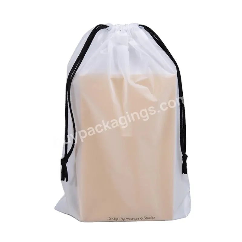 New Biodegradable Materials Pull Rope Bundle Mouth Plastic Bag Custom Logo Shopping Bag Wholesale Drawstring Bag