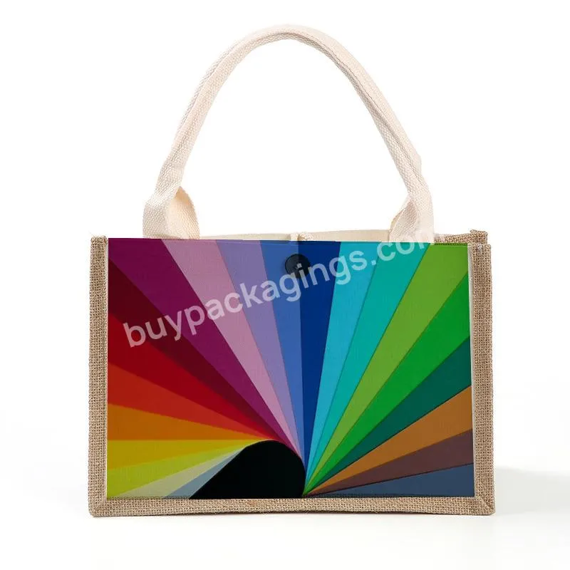 New Custom Printing Logo Natural Burlap Eco Friendly Tote Bags Reusable Gunny Jute Shopping Bag