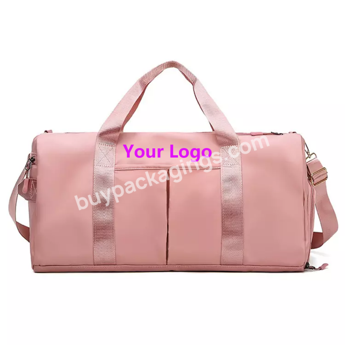 New Customized Logo Large Capacity Pink Duffle Bags Gym Women Waterproof Sports Travel Bag Small Duffel Bag