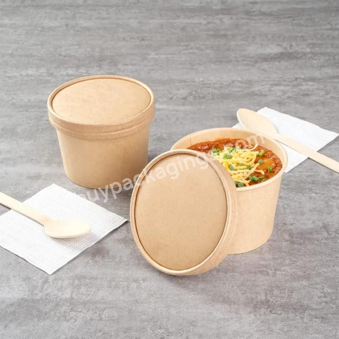 New Design Customized Printing Paper Soup Bowls With Leakproof Paper Lids Disposable Paper Bowls