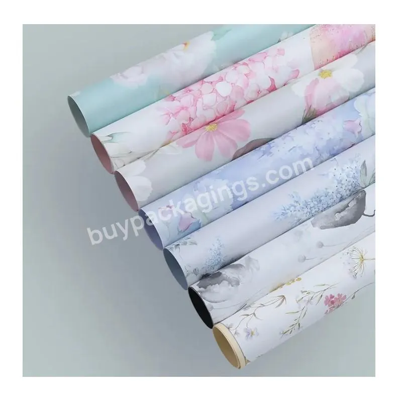 New Design Flower Bouquet Wrapping Paper Hydrangea Peony Verpackung Papier Wrapping Paper For Package