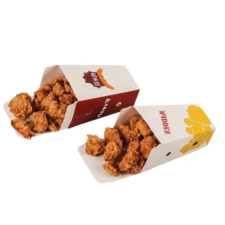 New Design Popcorn Chicken Box Paper Packaging Fried Food Box