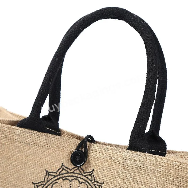 New Eco Friendly Fashionable Printing Beach Tote Bag Jute Bag Shopping Jute Custom Tote Bag