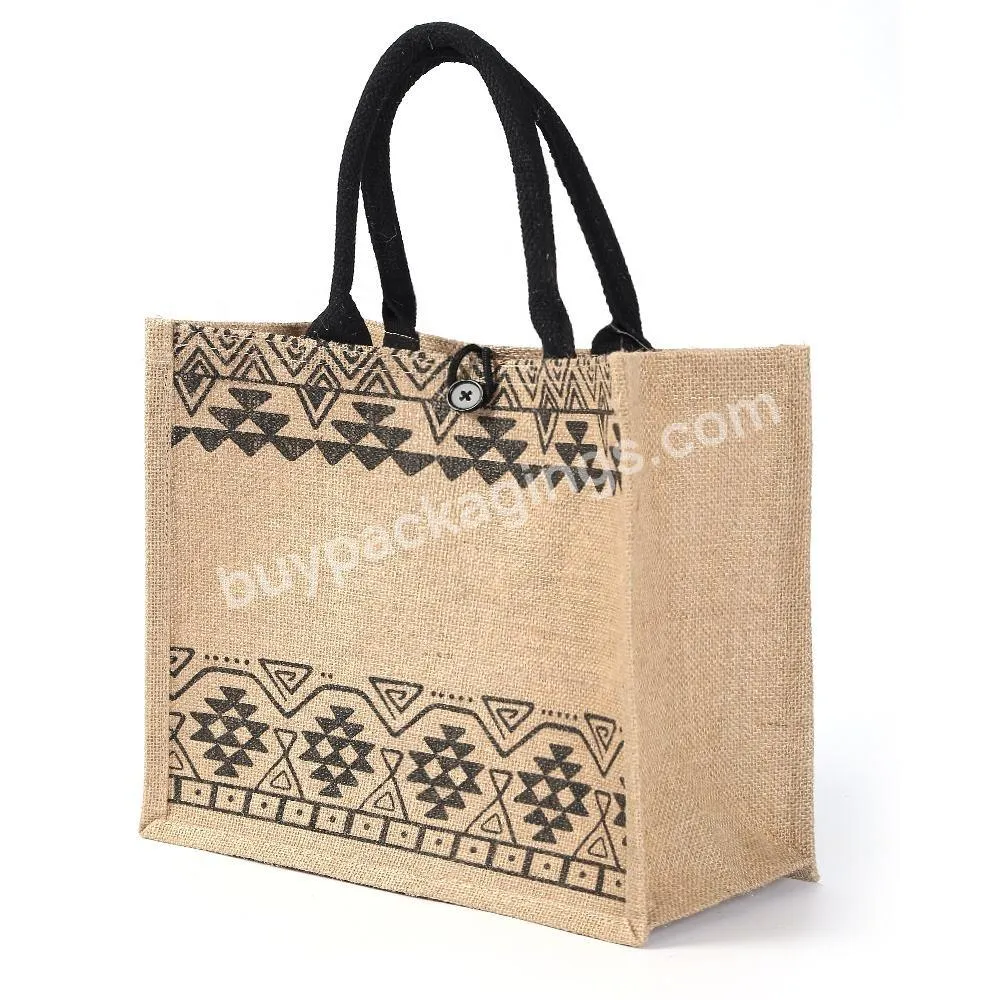 New Eco Friendly Fashionable Printing Beach Tote Bag Jute Bag Shopping Jute Custom Tote Bag