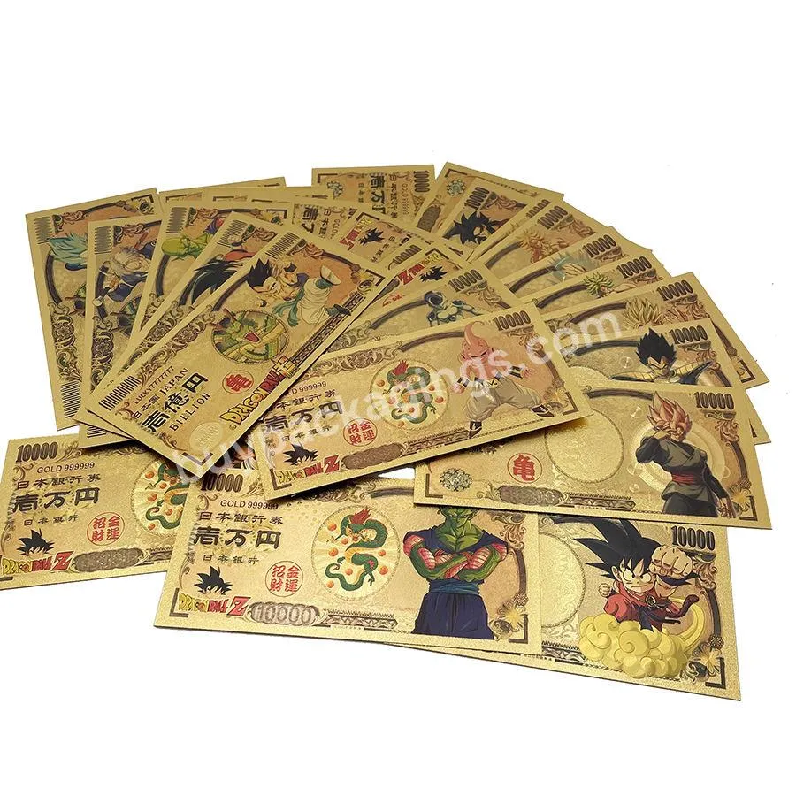 New Famous Japan Dragon Ball Cartoon Gold Plastic Banknote Dg Ball Foil Cards Classic Anime Souvenir 10000 Yen Prop Money Gifts - Buy Anime Banknote,Japan Cartoon Cards Playing,Fancy Gift Card For Birthday And Christmas.