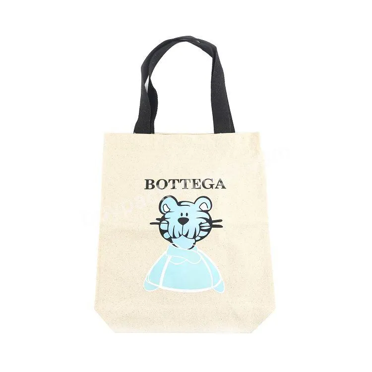 New Handle Canvas Bag Custom Print Promotional 100% Cotton Canvas Tote Bag