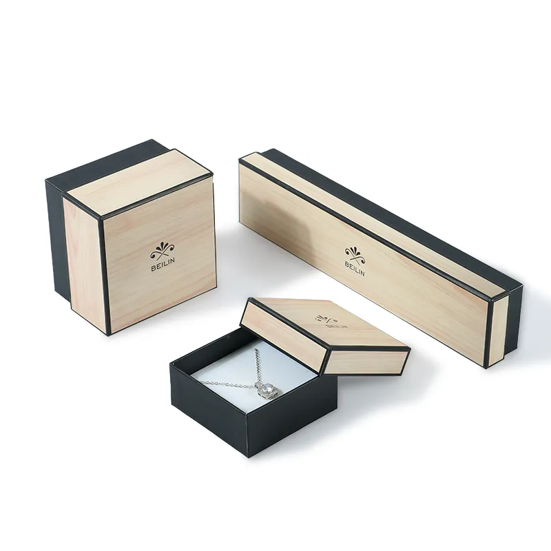 New High Quality Jewelry Paper Box With Pouch Packaging Wedding Rings